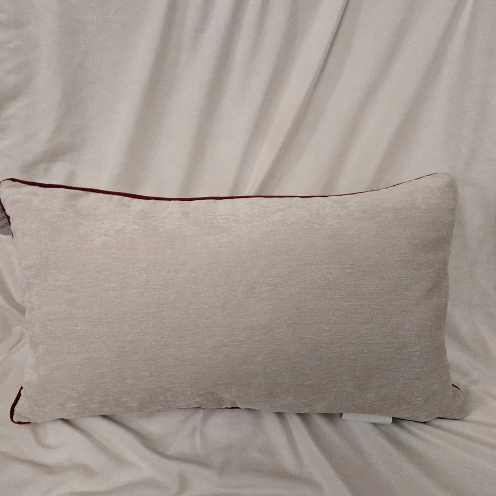 Holiday Reindeer Pillow with Red and Brown Accents
